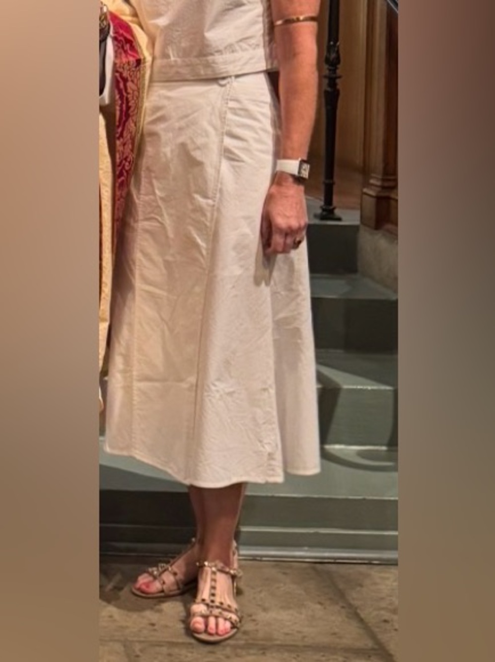 Julia Amory White Cotton Park Ave Skirt - Picture 4 of 6